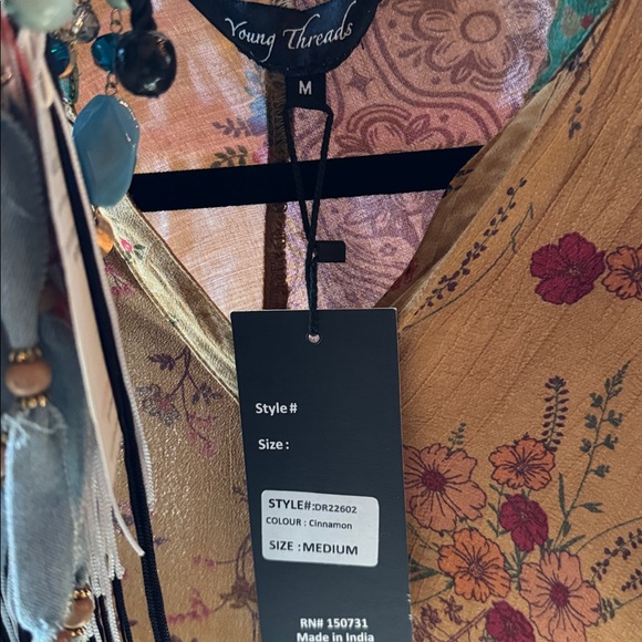 Boho Chic Patchwork Babydoll Dress Size M - Picture 10 of 10